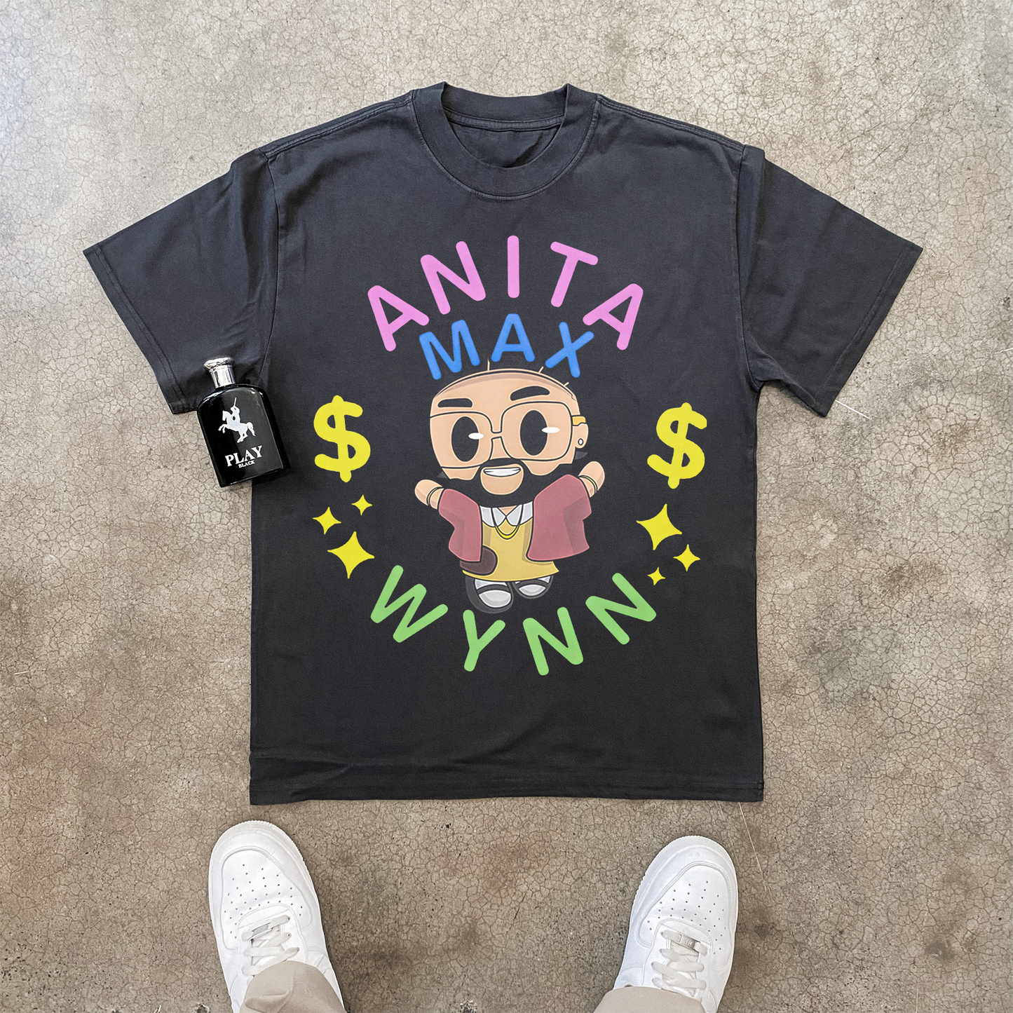 'ANITA MAX WYNN' HEAVYWEIGHT BLACK T-SHIRT