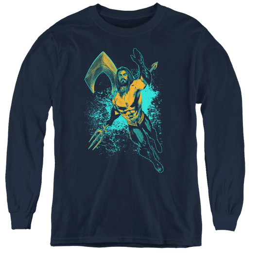 Aquaman Movie Make A Splash - Youth Long Sleeve T-Shirt