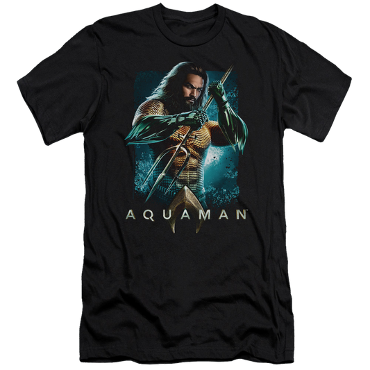 Aquaman Movie Trident - Men's Premium Slim Fit T-Shirt