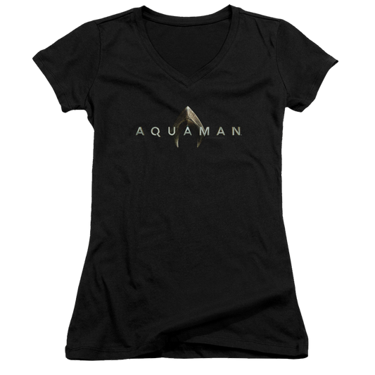 Aquaman Movie Logo - Juniors V-Neck T-Shirt