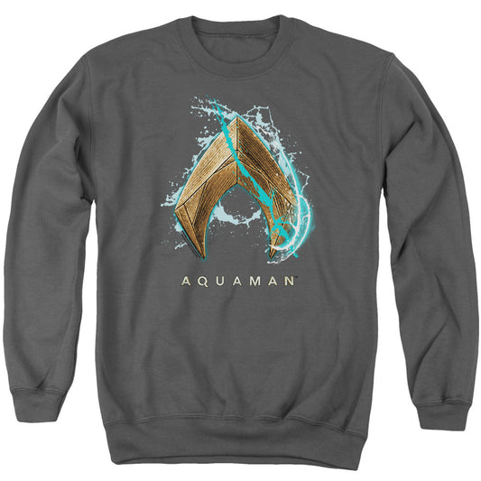 Aquaman Movie Water Shield Mens Crewneck Sweatshirt Charcoal