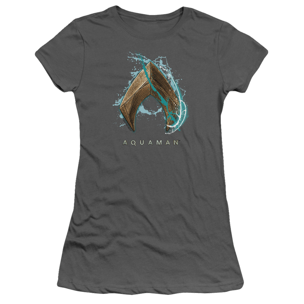 Aquaman Movie Water Shield - Juniors T-Shirt