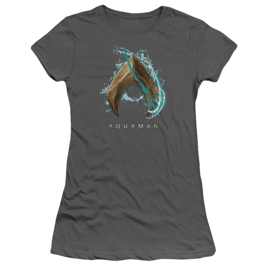 Aquaman Movie Water Shield - Juniors T-Shirt