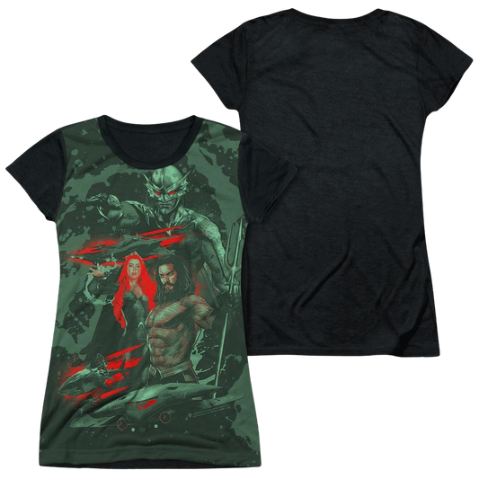 Aquaman Movie Good And Evil - Juniors Black Back T-Shirt