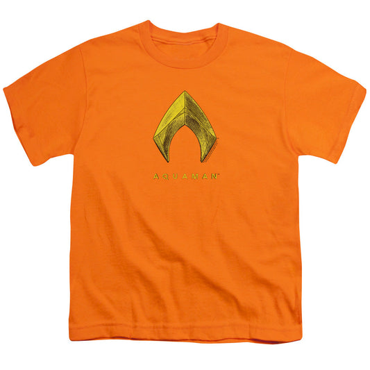 Aquaman Movie Aquaman Logo Kids Youth T Shirt Orange