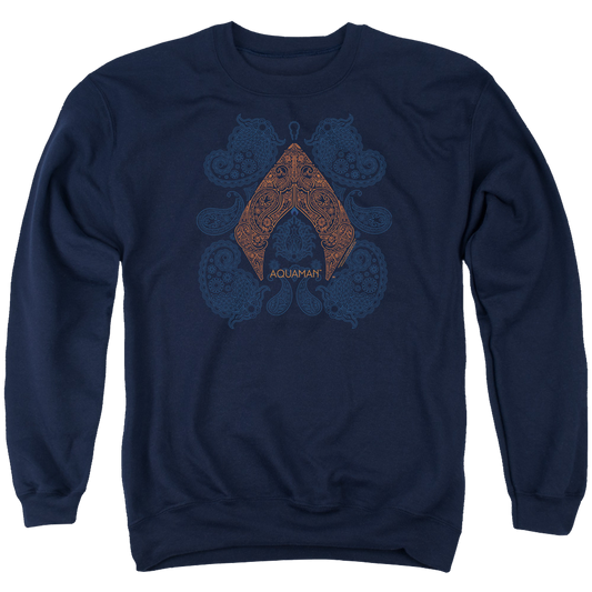 Aquaman Movie Aqua Paisley - Men's Crewneck Sweatshirt