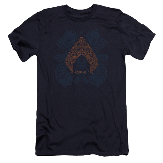 Aquaman Movie Aqua Paisley - Men's Premium Slim Fit T-Shirt