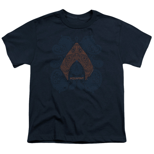 Aquaman Movie Aqua Paisley - Youth T-Shirt