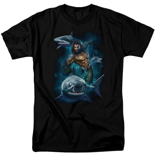 Aquaman Movie Swimming With Sharks - Men's Regular Fit T-Shirt