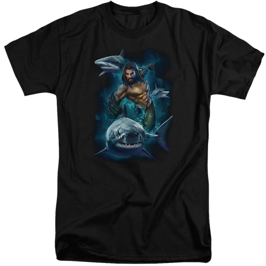 Aquaman Movie Swimming With Sharks - Men's Tall Fit T-Shirt
