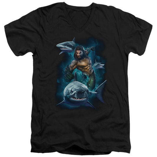 Aquaman Movie Swimming With Sharks - Men's V-Neck T-Shirt