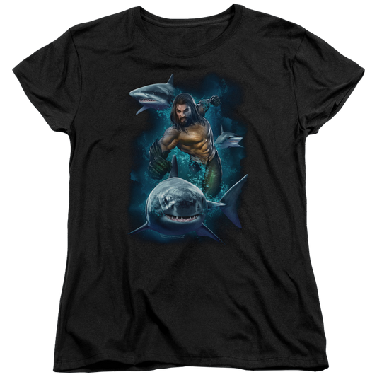 Aquaman Movie Swimming With Sharks - Women's T-Shirt