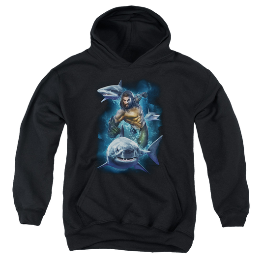 Aquaman Movie Swimming With Sharks - Youth Hoodie
