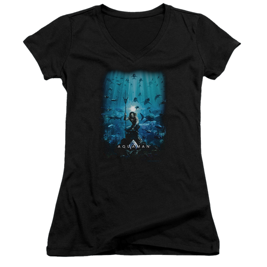 Aquaman Movie Poster - Juniors V-Neck T-Shirt