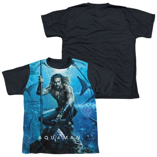 Aquaman Movie Poster - Youth Black Back T-Shirt