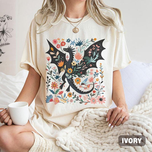Abraxos Shirt, Abraxos Flower Tshirt, Throne Of Glass Flower Shirt, Book Lover Shirt, Fantasy Dragon shirt, Book Shirt, Fantasy Book Lover Shirt