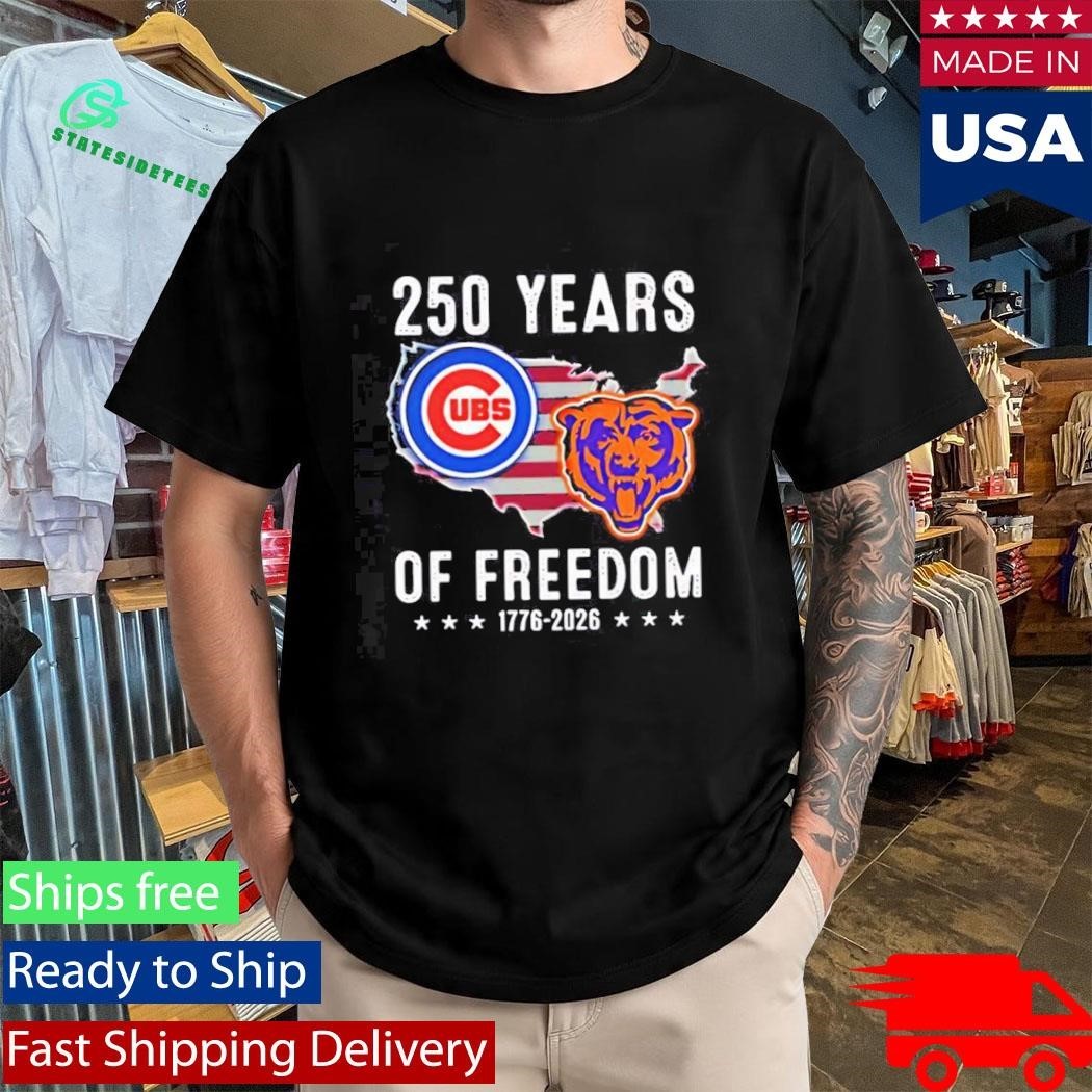 America Chicago Cubs And Chicago Bears 250 Years Of Freedom Shirt