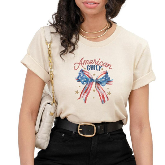 American Girly T-Shirt, 4th Of July Tank Tops, Crop tees, Shirts and Sweatshirts, July Fourth Outfits