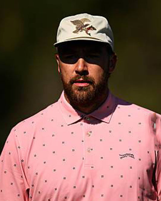 American Century Championship Travis Kelce Pink Polo Shirt
