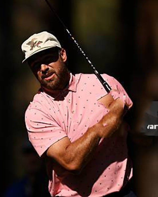 American Century Championship Travis Kelce Pink Polo Shirt