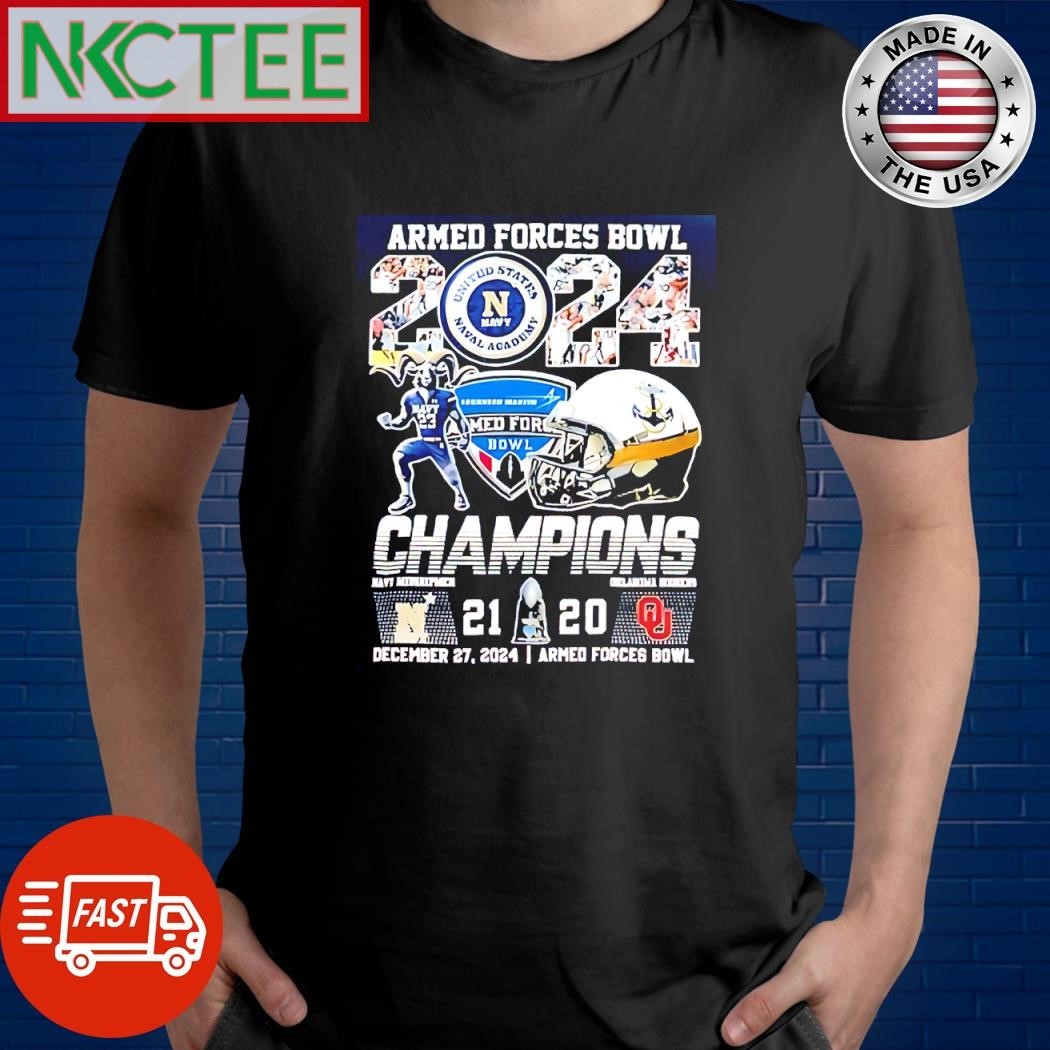 Armed Forces Bowl 2024 Champions Navy Midshipmen 21 20 Oklahoma Sooners Final Score shirt