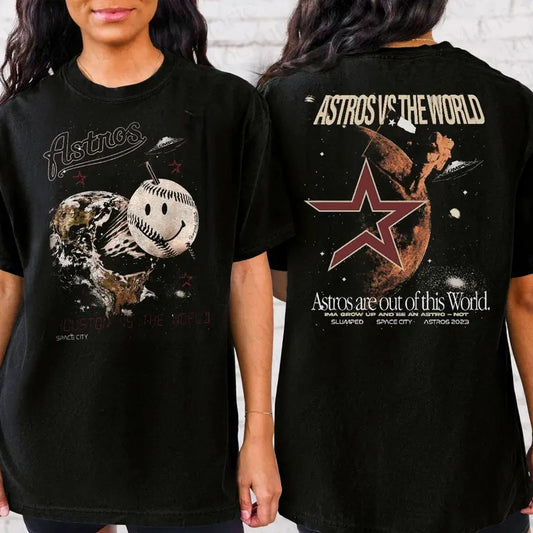 Astros Vs The World Shirt Sweatshirt Houston Space City Baseball Both Sides Shirt - Hoodie - Sweater - Tshirt