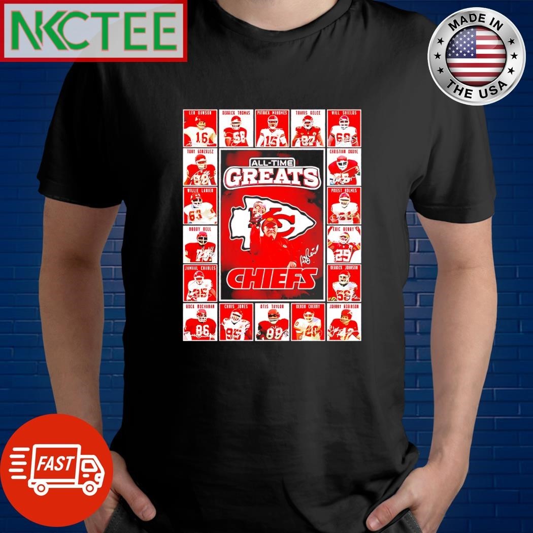 Awesome All time greats Kansas City Chiefs Len Dawson Derrick Thomas Patrick Mahomes Travis Kelce shirt