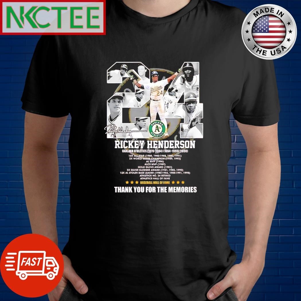 Awesome Rickey Henderson Memory Of Fans 24 Thank You For The Memories signature shirt
