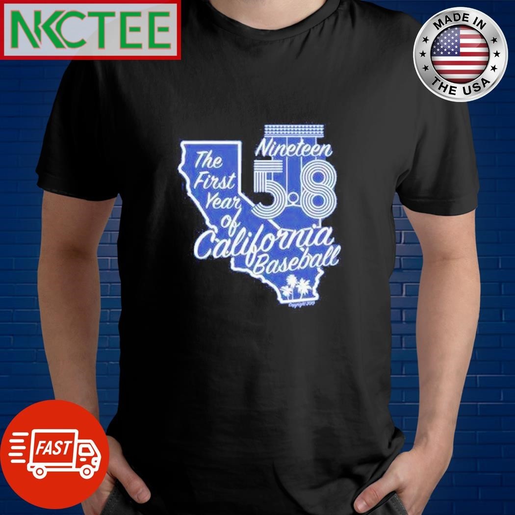 Awesome The First Year Of California Baseball 58 nineteen map shirt