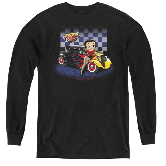 Betty Boop Hot Rod Boop - Youth Long Sleeve T-Shirt