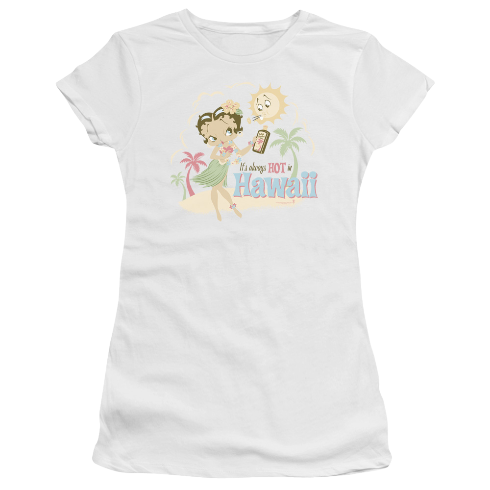 Betty Boop Hot In Hawaii - Juniors T-Shirt
