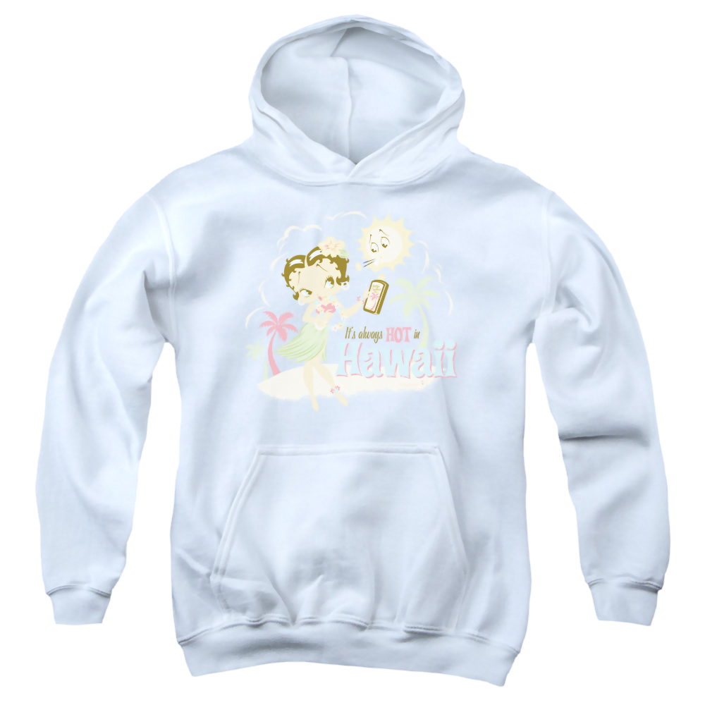 Betty Boop Hot In Hawaii - Youth Hoodie