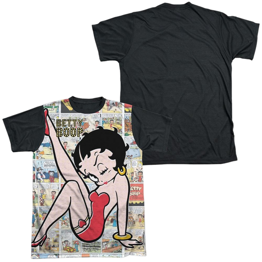 Betty Boop Vintage Strips - Men's Black Back T-Shirt