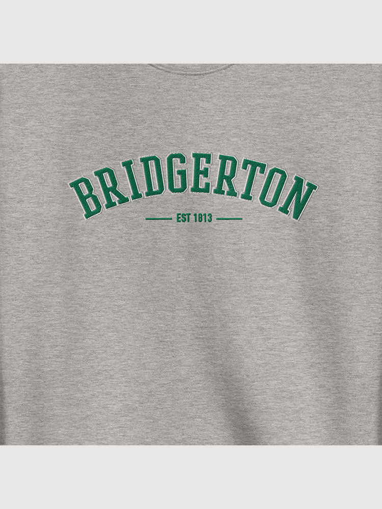 Bridgerton Varsity Embroidered Crewneck Sweatshirt [Carbon Grey]