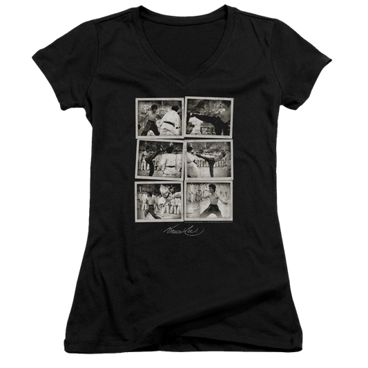 Bruce Lee Snap Shots - Juniors V-Neck T-Shirt