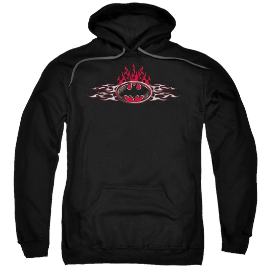 Batman Steel Flames Logo - Pullover Hoodie