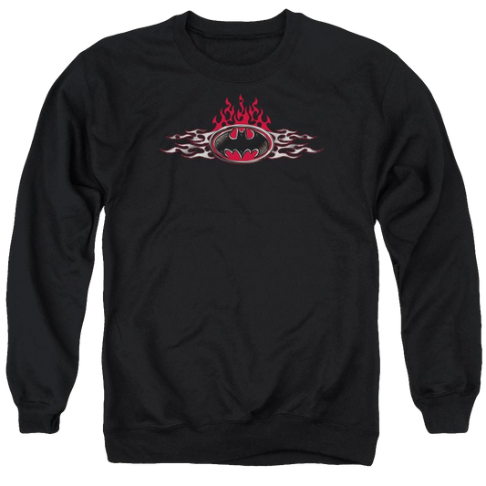 Batman Steel Flames Logo - Men's Crewneck Sweatshirt