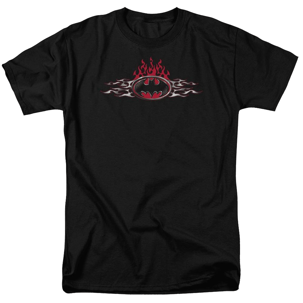 Batman Steel Flames Logo - Men's Regular Fit T-Shirt
