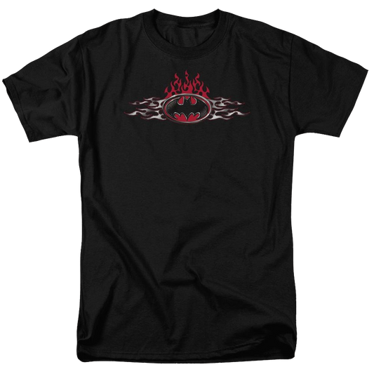 Batman Steel Flames Logo - Men's Regular Fit T-Shirt