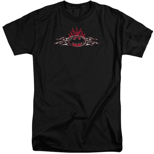 Batman Steel Flames Logo - Men's Tall Fit T-Shirt