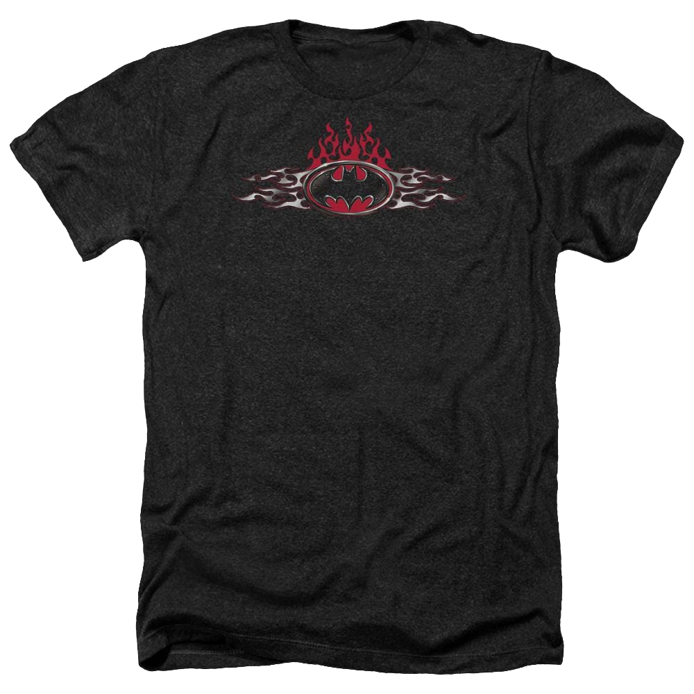 Batman Steel Flames Logo - Men's Heather T-Shirt