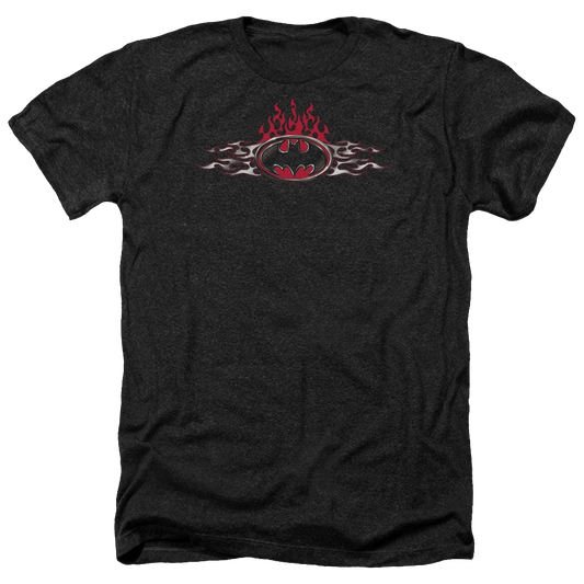 Batman Steel Flames Logo - Men's Heather T-Shirt