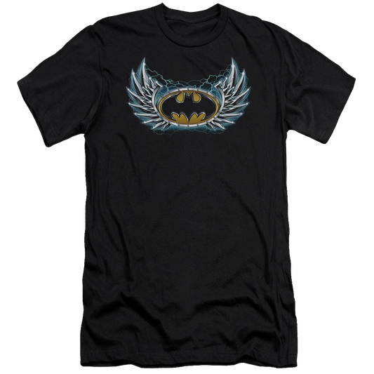 Batman Steel Wings Logo - Men's Premium Slim Fit T-Shirt
