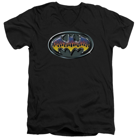 Batman Hot Rod Shield - Men's V-Neck T-Shirt