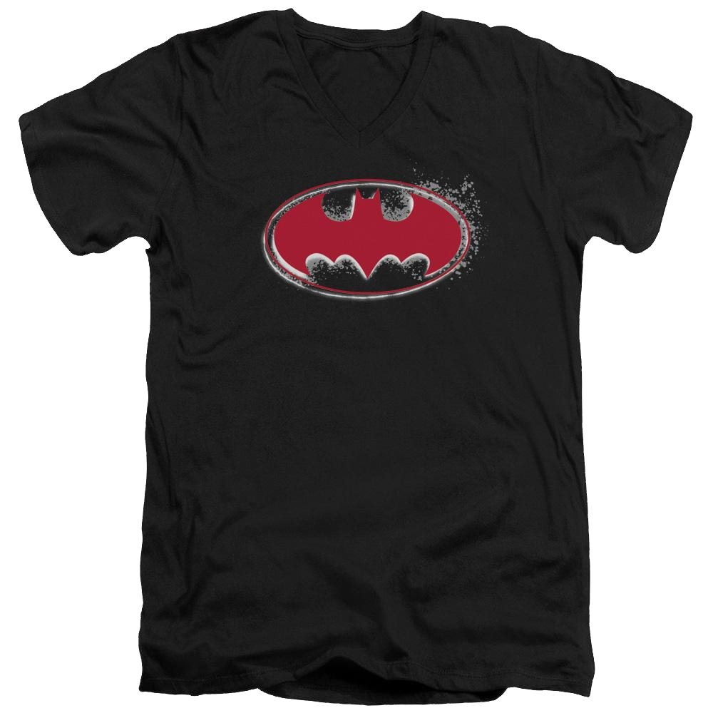 Batman Hardcore Noir Bat Logo - Men's V-Neck T-Shirt