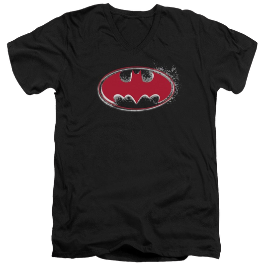 Batman Hardcore Noir Bat Logo - Men's V-Neck T-Shirt