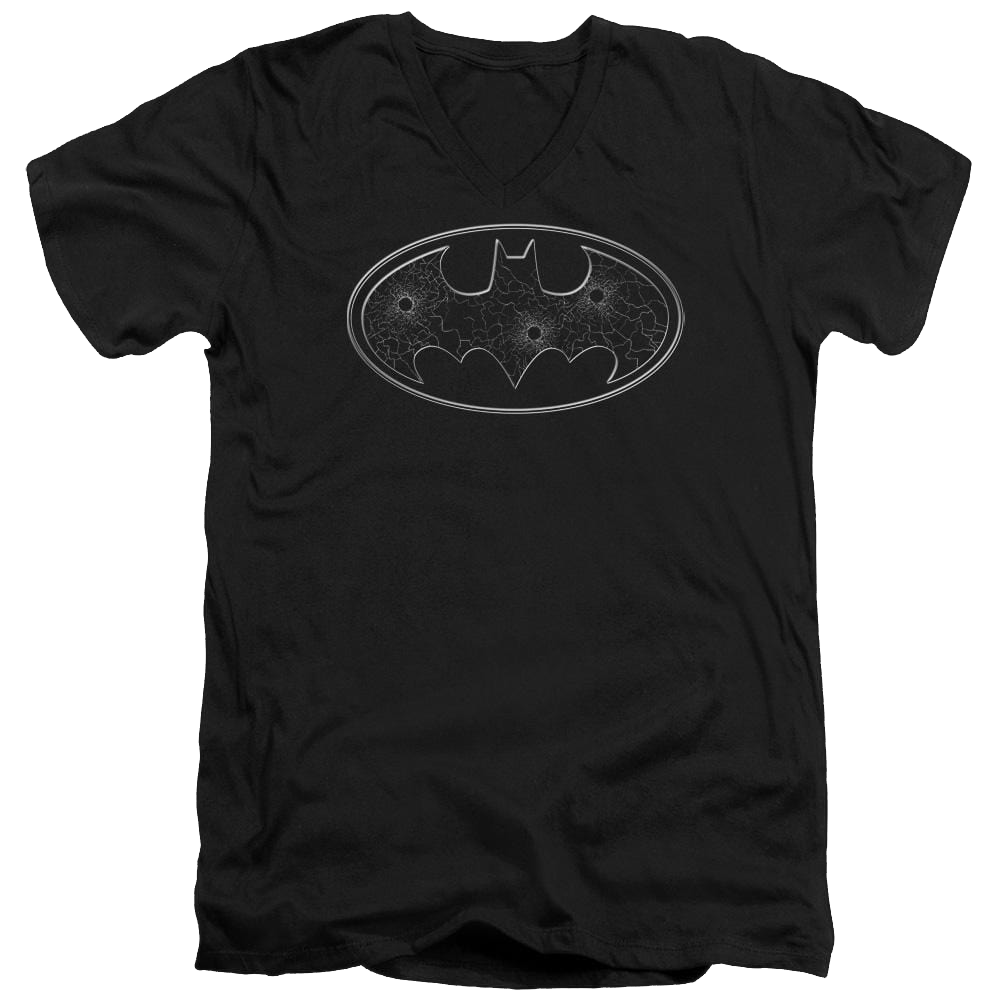 Batman Glass Hole Logo - Men's V-Neck T-Shirt