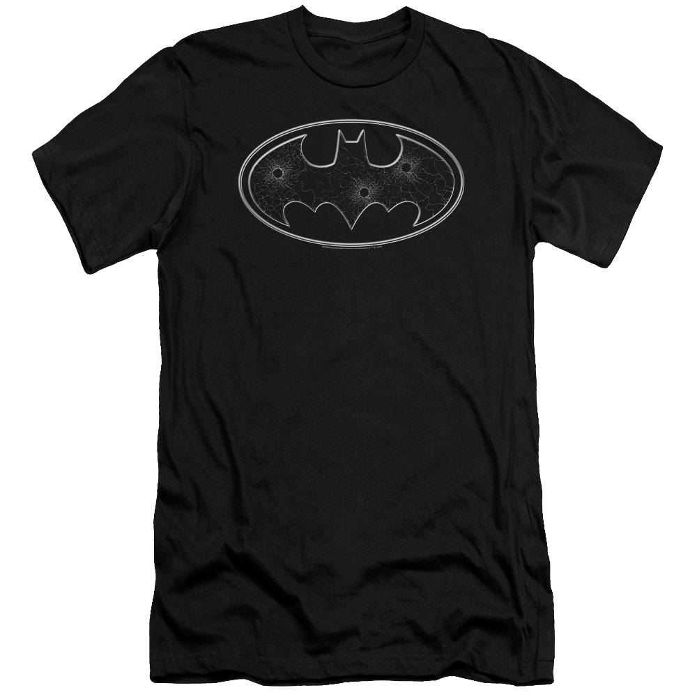 Batman Glass Hole Logo - Men's Premium Slim Fit T-Shirt