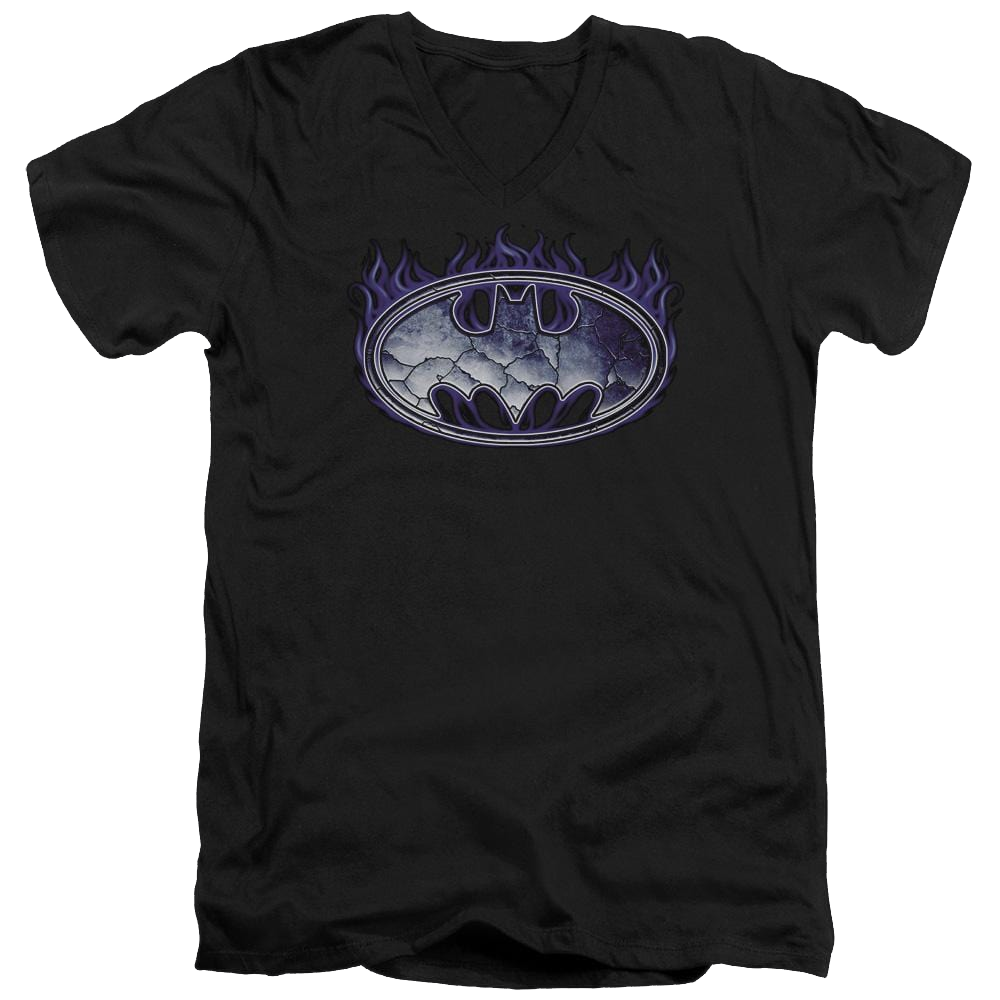 Batman Cracked Shield - Men's V-Neck T-Shirt