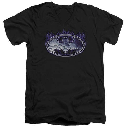 Batman Cracked Shield - Men's V-Neck T-Shirt